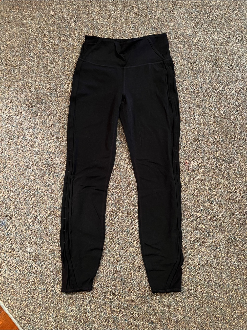 Athleta Black High-Waist Leggings with Side Details